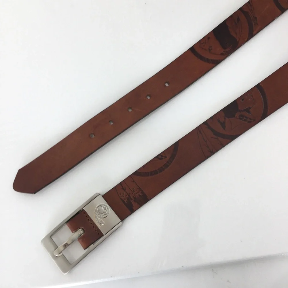 NFL Washington Redskins Commanders Old Logo Tooled Leather Belt Brown Men’s 40